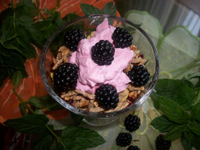 Deser z jeżynami i musli