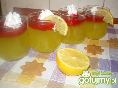 Deser z kisielu i musu malinowego