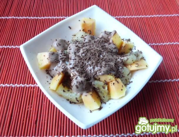 Deser z pieczonych bananów z serkiem  Deser z pieczonych bananów z serkiem