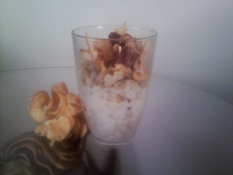 Deserek z płatków owsianych z suszonymi jabłkami