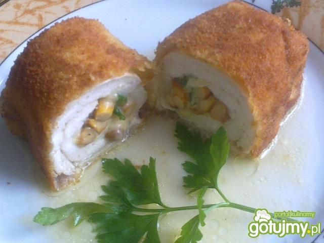 Dewolaje nadziewane kurkami i serem  Dewolaje nadziewane kurkami i serem