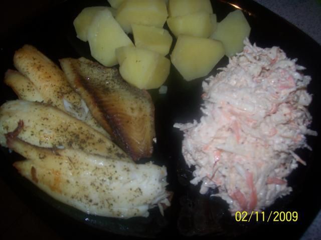 dietetyczny filet z surówką z pora