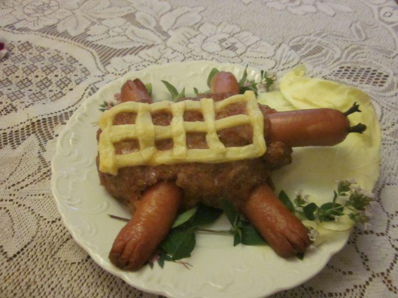 Dla niejadka  żółw z mięsa mielonego Dla niejadka  żółw z mięsa mielonego