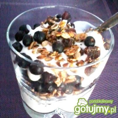 Domowe musli z jogurtem i jagodami
