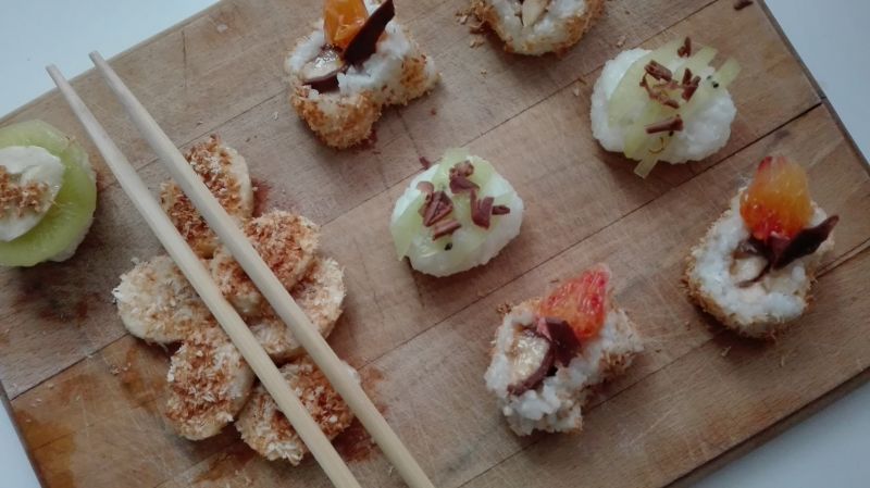 Domowe tropiki, czyli słodkie sushi (nigiri, maki)