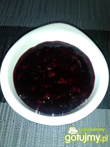 Domowy kisiel z malin i czarn porzeczki 