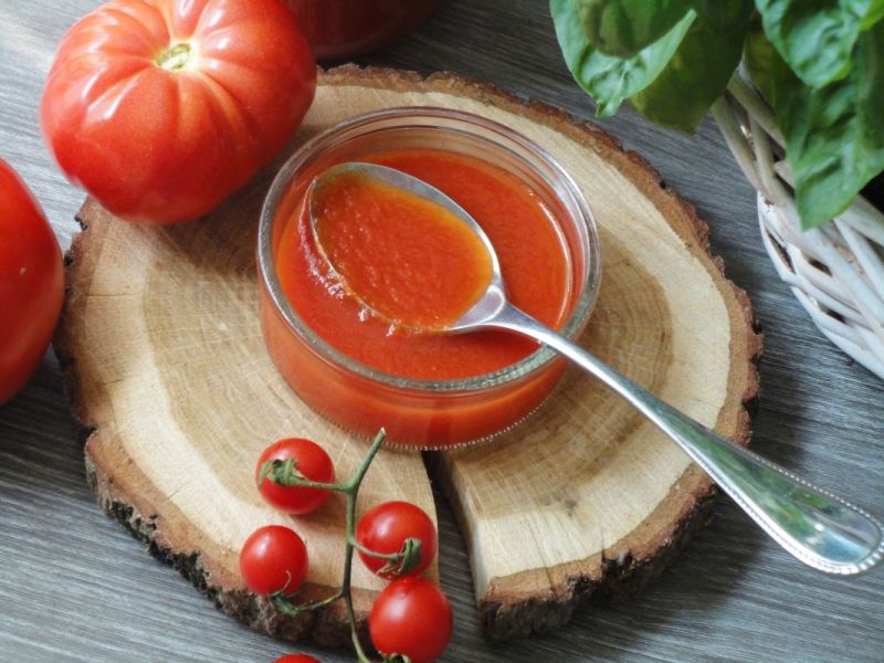 Domowy przecier pomidorowy z bazylią Domowy przecier pomidorowy z bazylią
