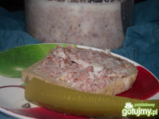 Domowy smalec z kiełbasą  Domowy smalec z kiełbasą