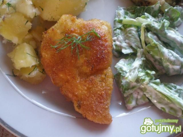 Dorsz w panierce z płatków kukurydzianyc