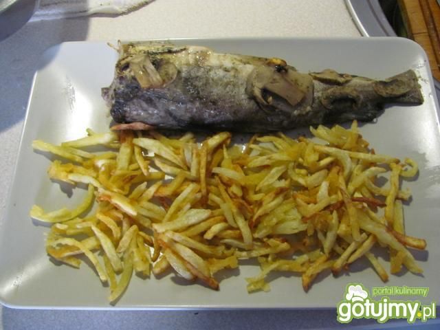 Dorsz z jabłkami i pieczarkami