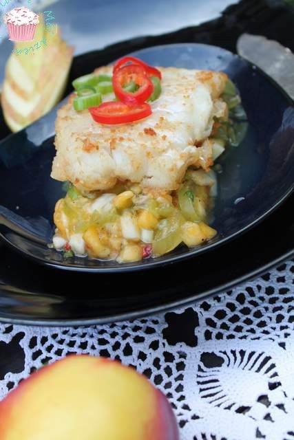 Dorsz z owocami Dorsz z owocami