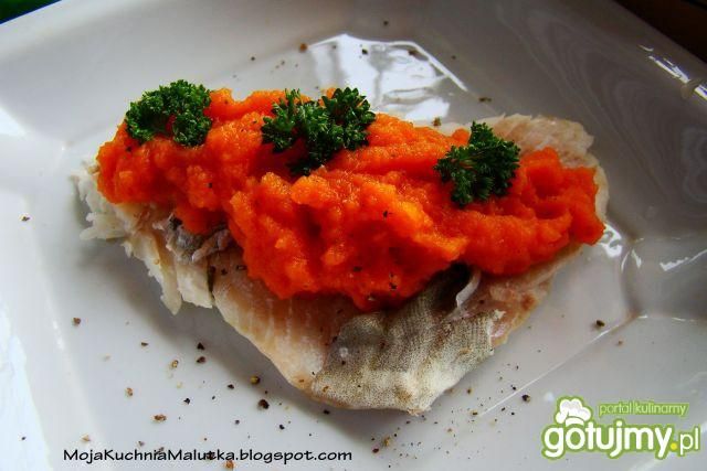 Dorsz  z puree z marchewki Dorsz  z puree z marchewki