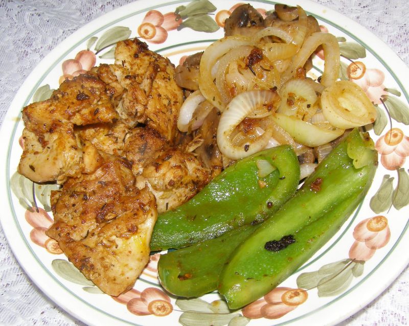 Drób,warzywa z grilla