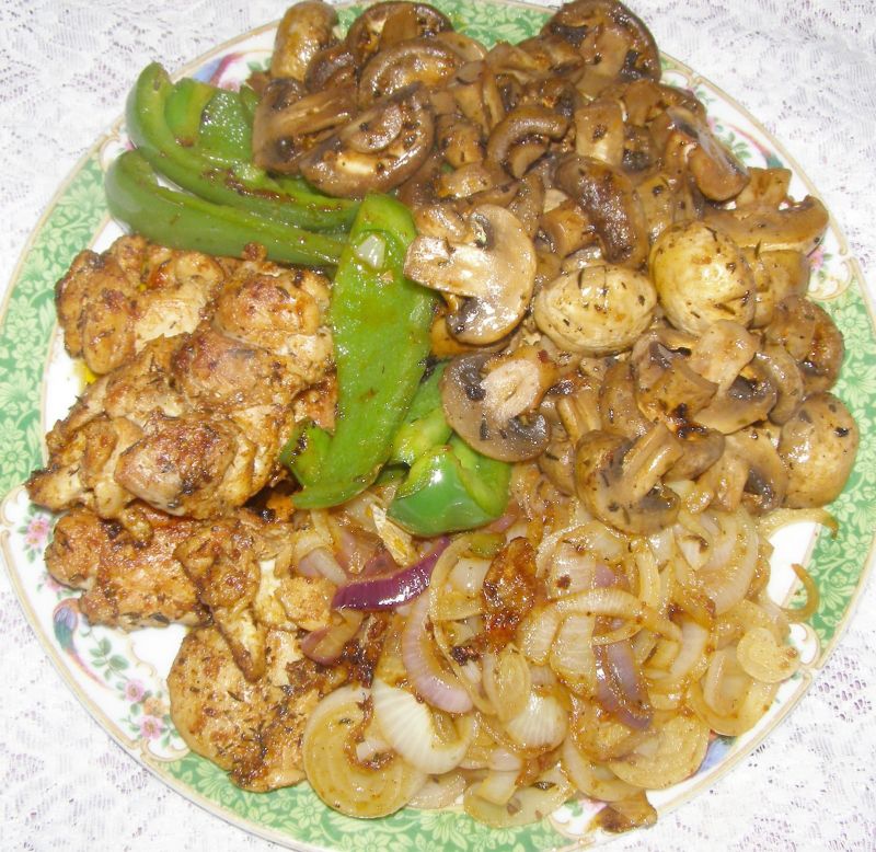 Drób,warzywa z grilla