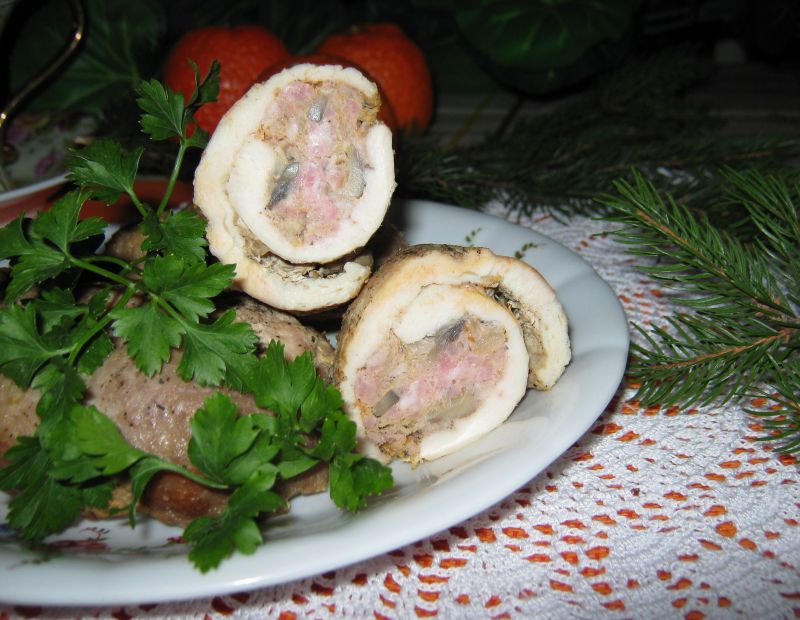 Drobiowe roladki z farszem Drobiowe roladki z farszem