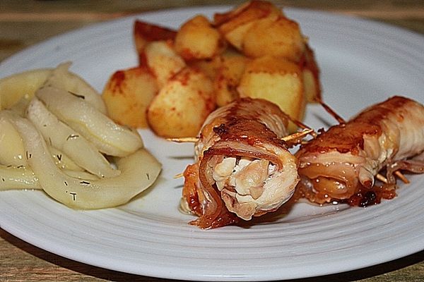 Drobiowe roladki z szynką parmeńską Drobiowe roladki z szynką parmeńską