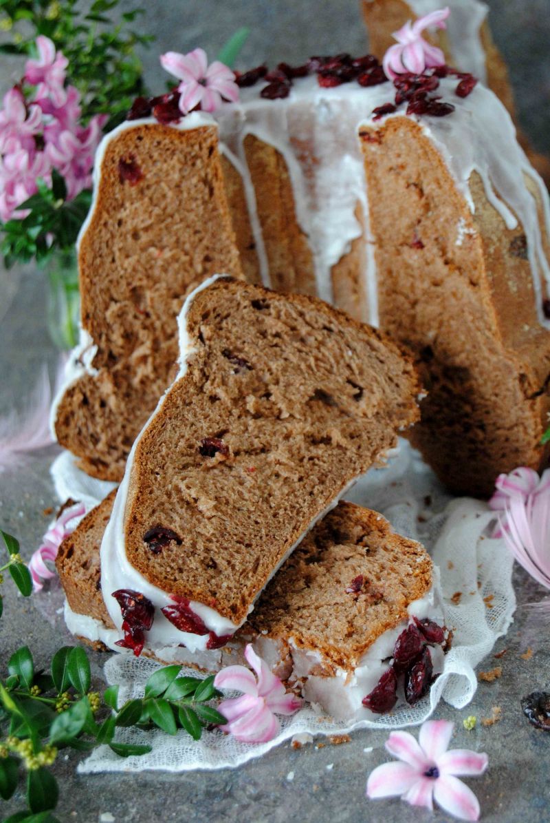 Drożdżowa baba kakaowo- żurawinowa