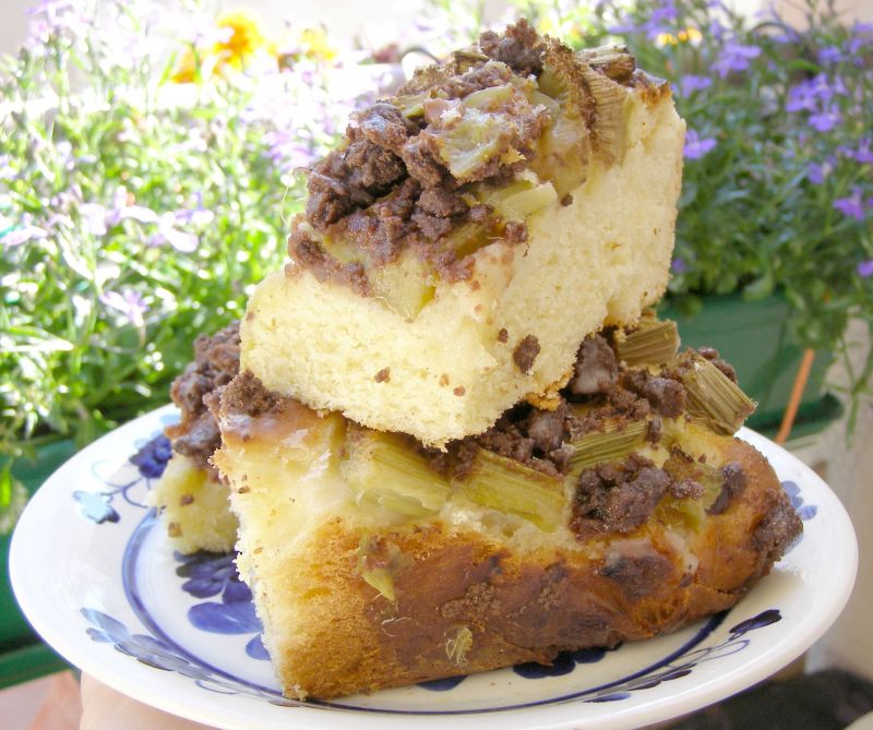 Drożdżówka łatwa z rabarbarem