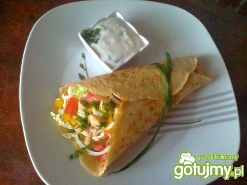 Dukanowa tortilla z kurczakiem Dukanowa tortilla z kurczakiem