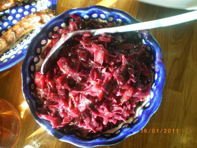duszona ,czerwona kapusta z jablkami