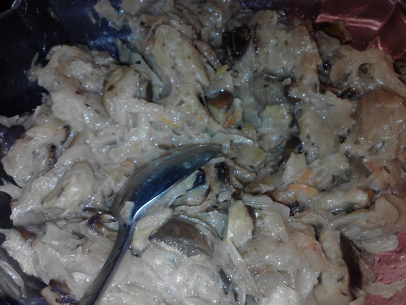 Duszona kapusta z grzybami