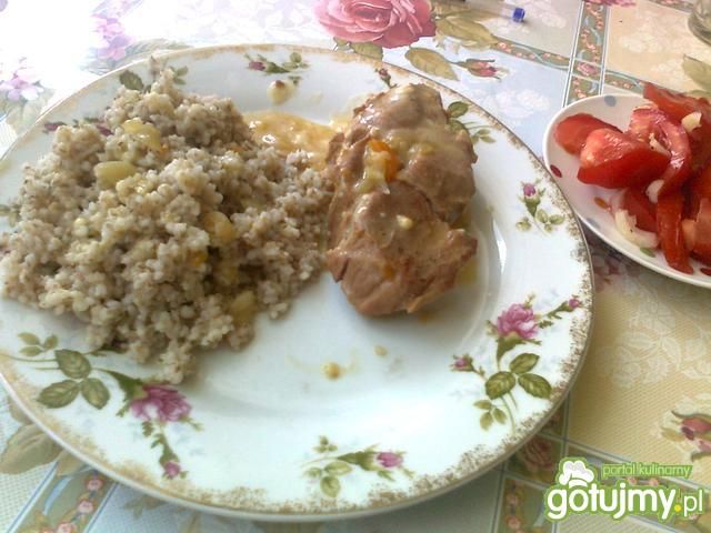 Duszona karkówka z kaszą Duszona karkówka z kaszą