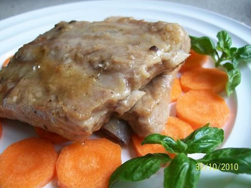 Duszone zeberka z sosem sojowym,