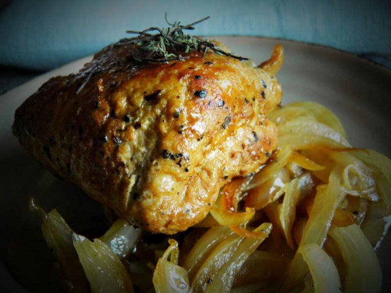 Duszone zrazy ze schabu z kapustą 