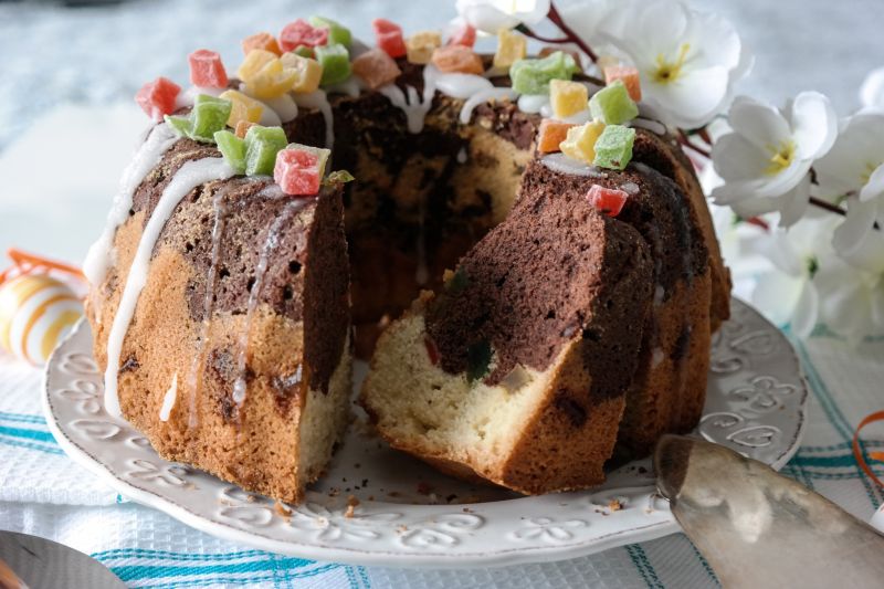 Dwukolorowa babka z papają Dwukolorowa babka z papają