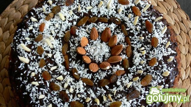 Dwukolorowy bakaliowy sernik