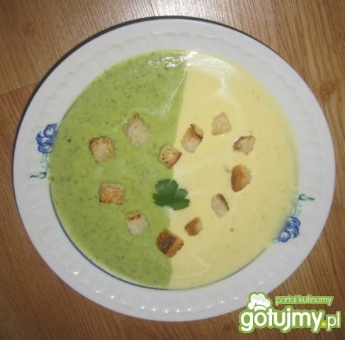 Dwukolorowy krem z cukinii