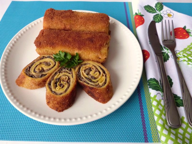 Dyniowe krokiety z pieczarkami