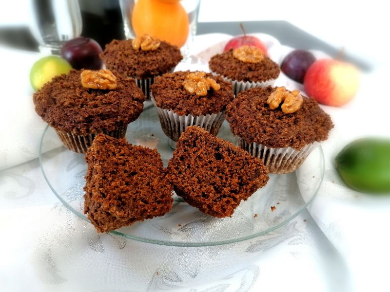 Dyniowe muffiny z kruszonka na mące orkiszowej