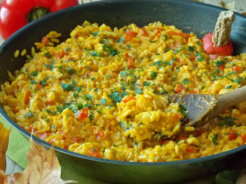 Dyniowe risotto z papryką i kurczakiem Dyniowe risotto z papryką i kurczakiem