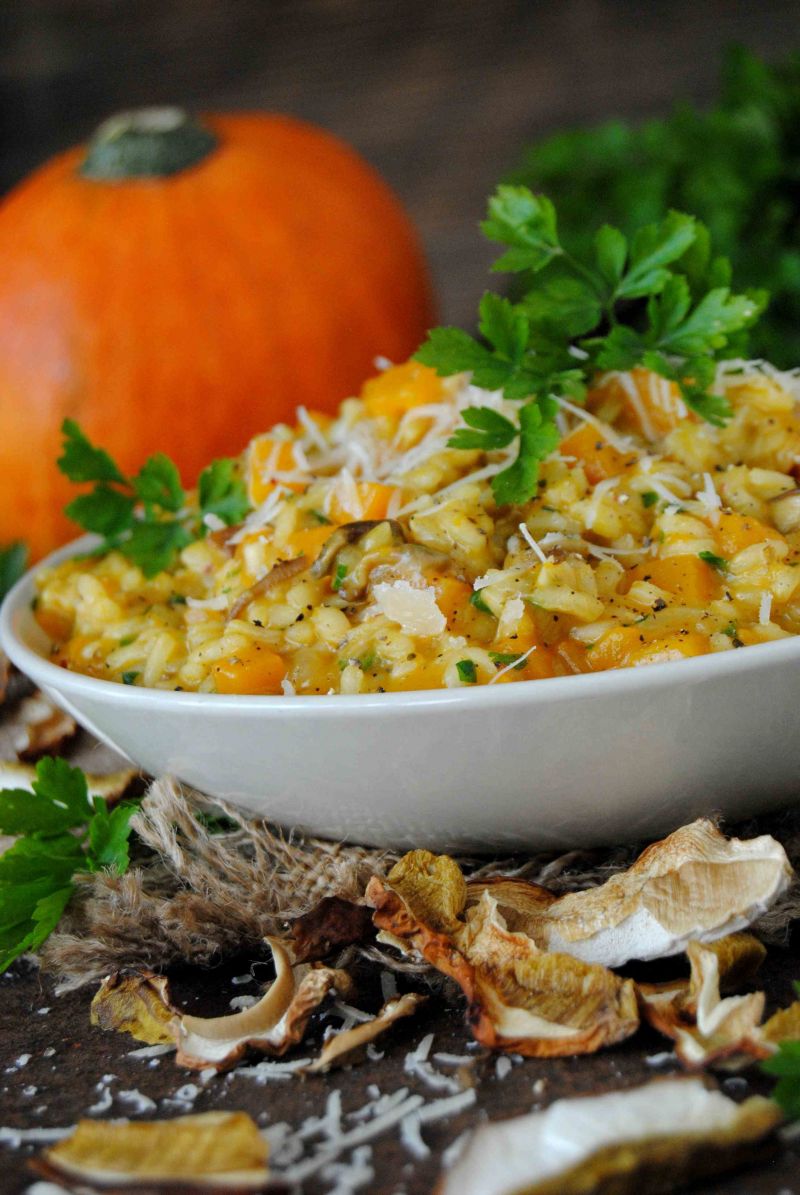 Dyniowe risotto z suszonymi grzybami  Dyniowe risotto z suszonymi grzybami