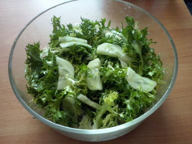 Endywia z zielonym ogórkiem