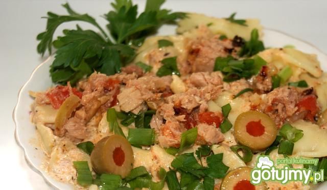 Farfale z tuńczykiem w pomidorach Farfale z tuńczykiem w pomidorach