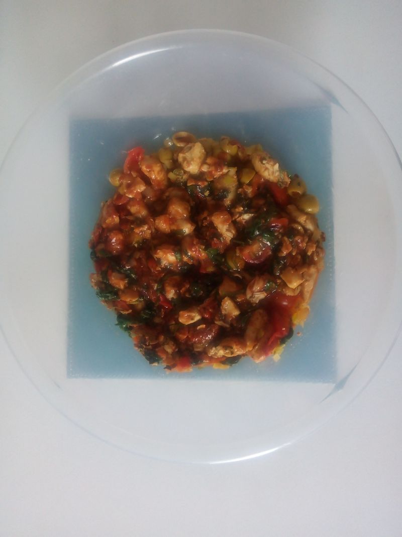 Farsz z kurczakiem,szpinakiem i pomidorkami