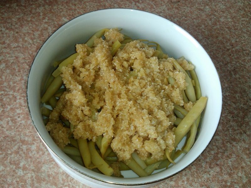 Fasolka szparagowa z kokosową bułką  Fasolka szparagowa z kokosową bułką