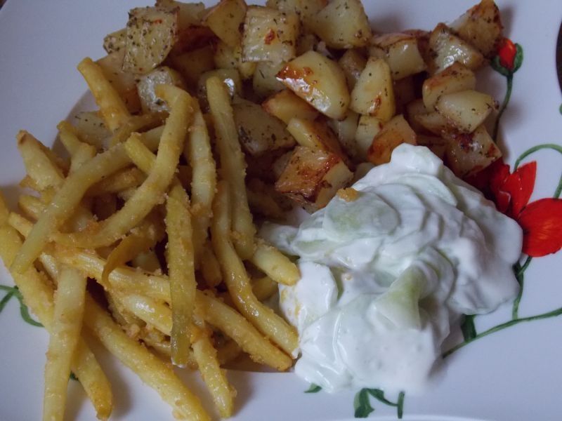 Fasolka szparagowa z pieczonymi ziemniakami