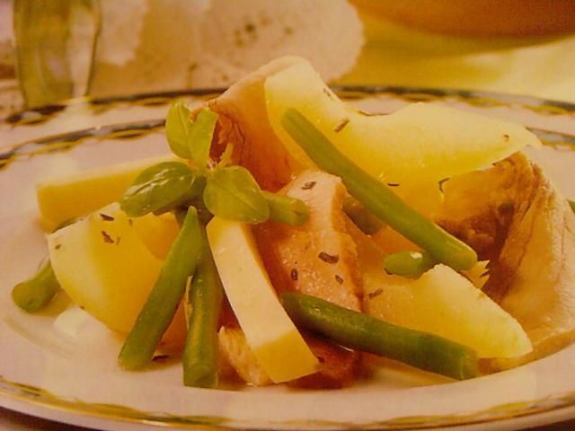 Fasolka z boczkiem i gruszkami