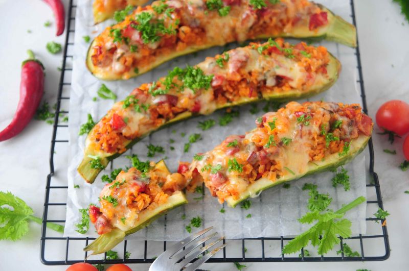 Faszerowana cukinia-„zapiekane leczo” 