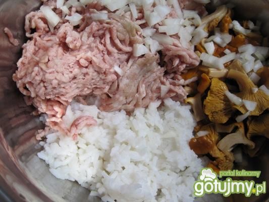 faszerowana papryka- kurki, mięso i ryż