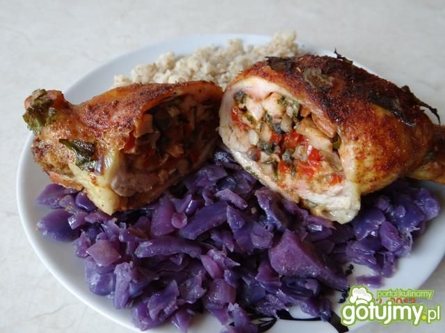 Faszerowane ćwiartki z kurczaka .