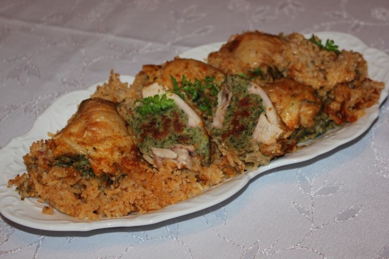 Faszerowane udka ze szpinakiem