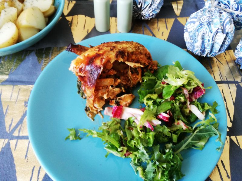 Faszerowany kurczak szpinakiem