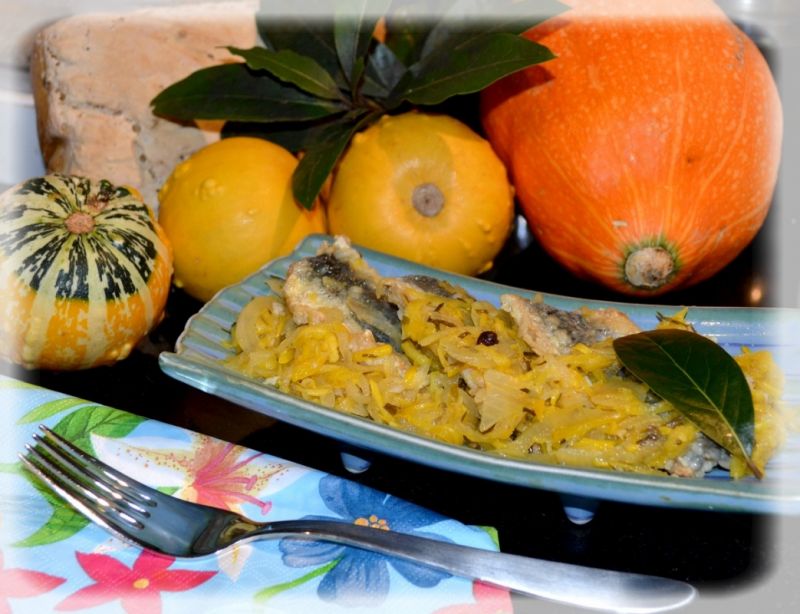 Fileciki śledziowe pod pierzynką dyniowo-jabłkową  Fileciki śledziowe pod pierzynką dyniowo-jabłkową