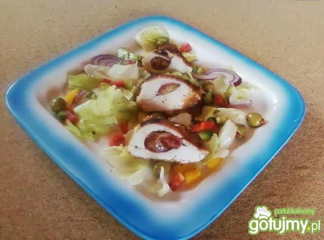 Filet nadziewany węgierkami.