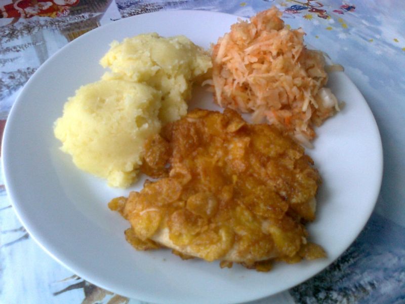 Filet panierowany w płatkach kukurydzianych