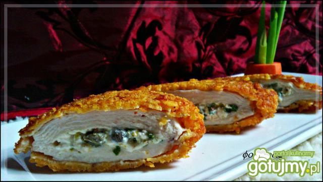 Filet z biało zielonym farszem Filet z biało zielonym farszem